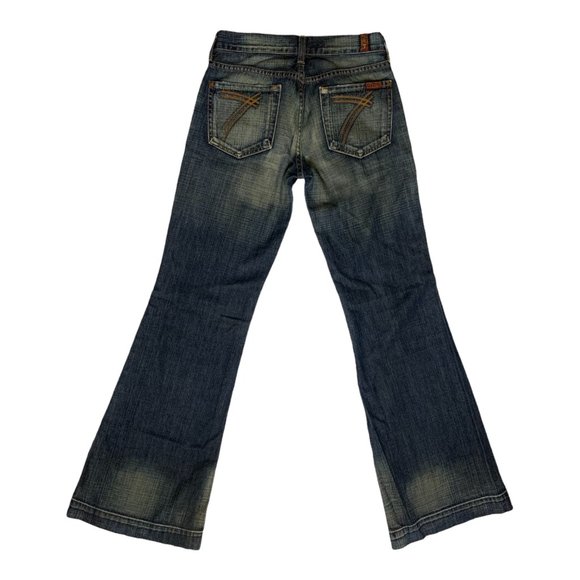 7 For All Mankind Dojo Womens Jeans Tag 25 Blue Flared Low-Rise W26xL32 Denim - Picture 1 of 12